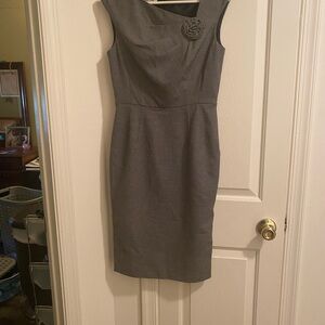 Jones Studio Charcoal Midi Dress with Rose Accent